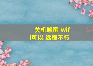 关机唤醒 wifi可以 远程不行